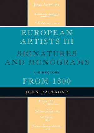 European Artists III de John Castagno