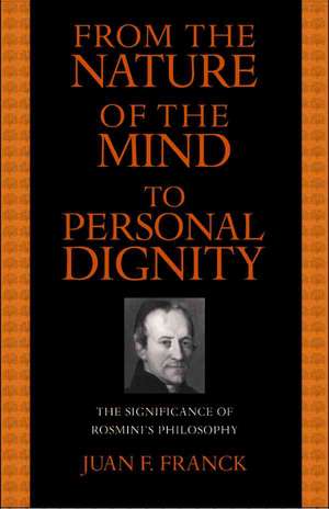 From the Nature of the Mind to Personal Dignity: The Significance of Rosmini's Philosophy de Juan Francisco Franck