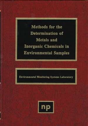 Methods for the Determination of Metals in Environmental Samples de EPA