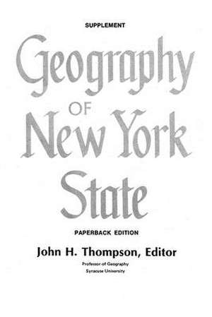 Geography of New York State Supplement de John Thompson