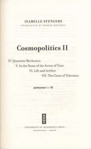 Cosmopolitics II de Isabelle Stengers