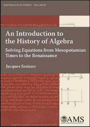 An Introduction to the History of Algebra de JACQUES SESIANO