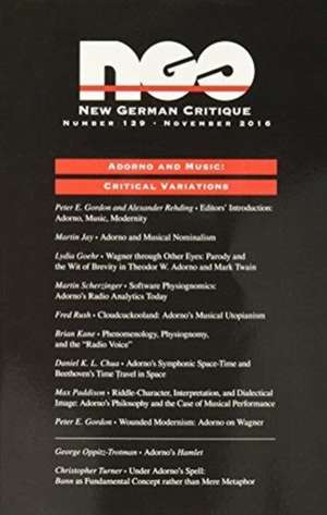 Adorno and Music – Critical Variations de Peter E. Gordon