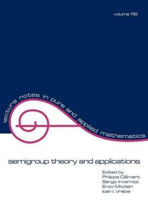 semigroup theory and applications de Phillipe Clement