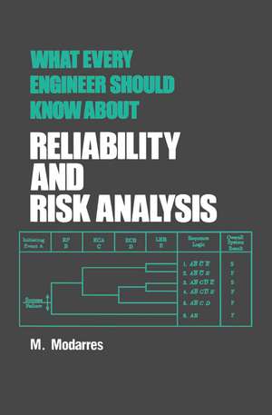 What Every Engineer Should Know about Reliability and Risk Analysis de Mohammad Modarres