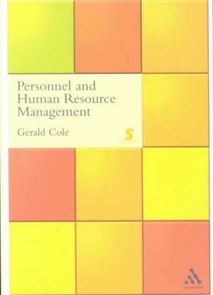 Personnel and Human Resource Management de Cole