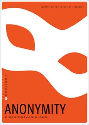 Anonymity de Alison Macrina