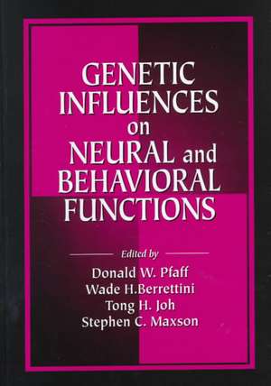 Genetic Influences on Neural and Behavioral Functions de Donald W. Pfaff