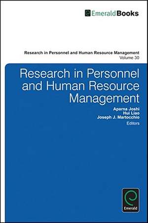 Research in Personnel and Human Resources Management de Joseph Martocchio