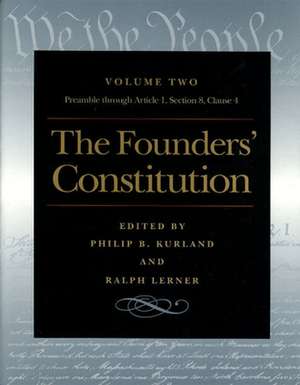 FOUNDERS' CONSTITUTION VOL 2, THE de PHILIP KURLAND