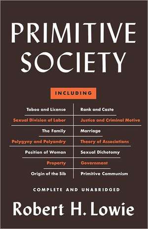 Primitive Society de Robert H. Lowie