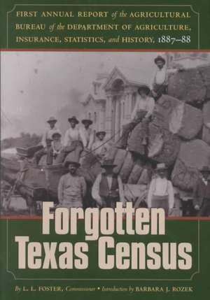 The Forgotten Texas Census: The First Annual Report of the Agricultural Bureau of the Department of Agriculture, Insurance, Statistics, and Histor de L. L. Foster