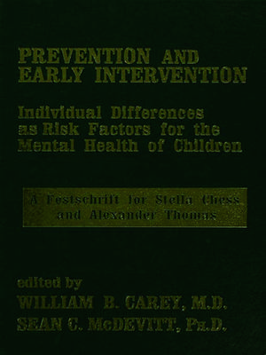 Prevention And Early Intervention de William B. Carey