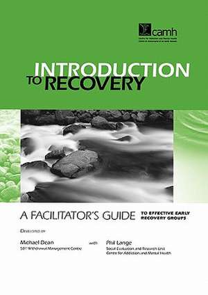 Introduction to Recovery: A Facilitator's Guide to Effective Early Recovery Groups de Michael Dean