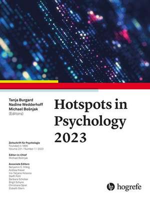 Hotspots in Psychology 2023 de Tanja Burgard