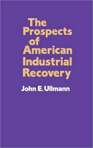 The Prospects of American Industrial Recovery de John E. Ullmann