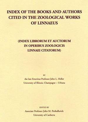 Index of the Books and Authors cited in the Zoological Works of Linnaeus de John M. Penhallurick