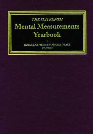 The Sixteenth Mental Measurements Yearbook de Buros Center