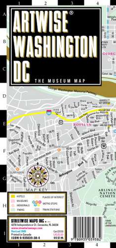 Artwise Washington, DC Museum Map - Laminated Museum Map of Washington, DC: Folding Pocket Size Travel Map de Streetwise Maps