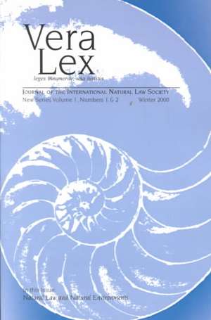 Vera Lex: Journal of the International Natural Law Society de Pace University