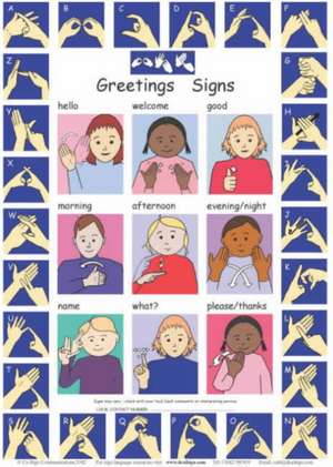 Let's Sign: BSL Greetings Signs and Fingerspelling A2 Wallchart de CATH SMITH