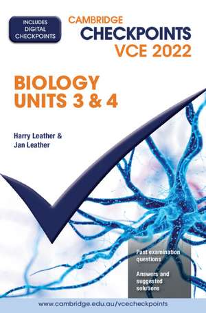 Cambridge Checkpoints VCE Biology Units 3&4 2022 de Harry Leather