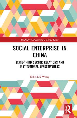 Social Enterprise in China: State-Third Sector Relations and Institutional Effectiveness de Echo Lei Wang