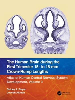 The Human Brain during the First Trimester 15- to 18-mm Crown-Rump Lengths: Atlas of Human Central Nervous System Development, Volume 3 de Shirley A. Bayer