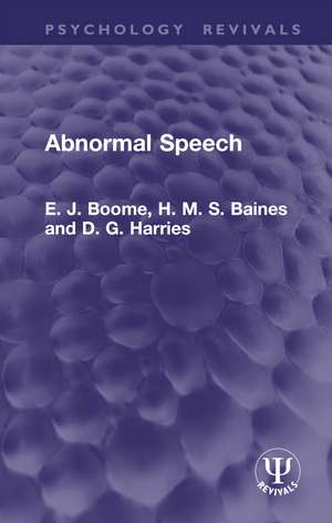 Abnormal Speech de E. J. Boome