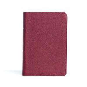 CSB Large Print Compact Reference Bible, Cranberry Leathertouch de Csb Bibles By Holman