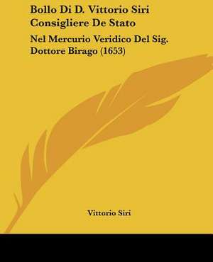 Bollo Di D. Vittorio Siri Consigliere De Stato de Vittorio Siri