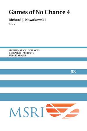 Games of No Chance 4 de Richard J. Nowakowski