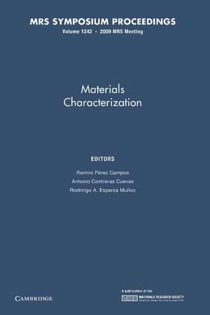 Materials Characterization: Volume 1242 de Ramiro Pérez Campos