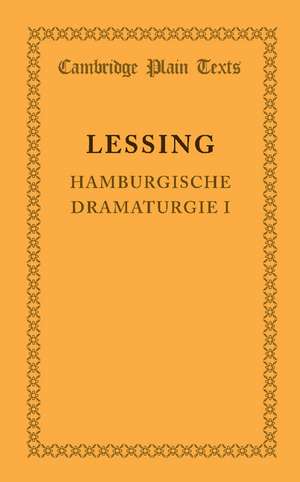 Hamburgische Dramaturgie I de Gotthold Ephraim Lessing