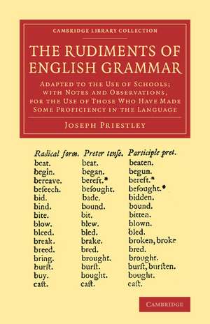 The Rudiments of English Grammar: Adapted to the Use of Schools; with Notes and Observations, for the Use of Those Who Have Made Some Proficiency in the Language de Joseph Priestley