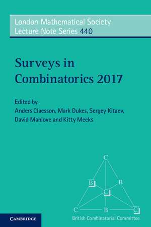 Surveys in Combinatorics 2017 de Anders Claesson