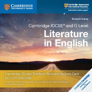 Cambridge IGCSE® and O Level Literature in English Digital Teacher’s Resource Access Card de Russell Carey