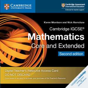 Cambridge IGCSE® Mathematics Core and Extended Cambridge Elevate Teacher's Resource Access Card de Karen Morrison