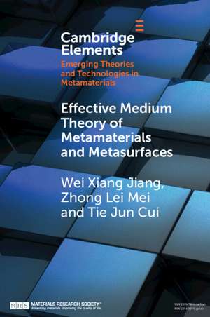 Effective Medium Theory of Metamaterials and Metasurfaces de Wei Xiang Jiang