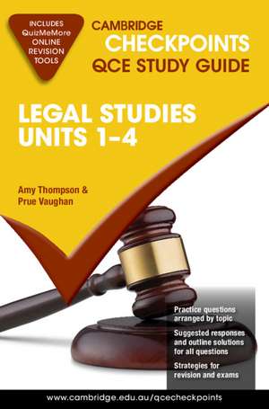 Cambridge Checkpoints QCE Legal Studies Units 1–4 de Amy Thompson