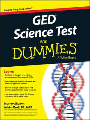 GED Science Test For Dummies de M Shukyn