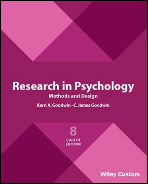 Research in Psychology – Methods and Design 8e de KA Goodwin