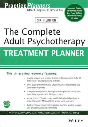 The Complete Adult Psychotherapy Treatment Planner , Sixth Edition de AE Jongsma