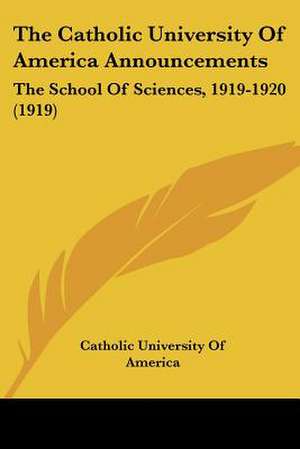 The Catholic University Of America Announcements de Catholic University Of America