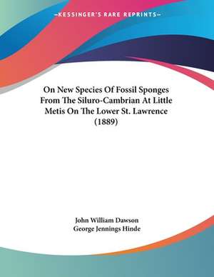 On New Species Of Fossil Sponges From The Siluro-Cambrian At Little Metis On The Lower St. Lawrence (1889) de John William Dawson