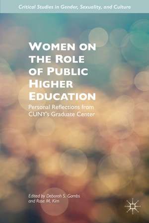 Women on the Role of Public Higher Education: Personal Reflections from CUNY’s Graduate Center de D. Gambs