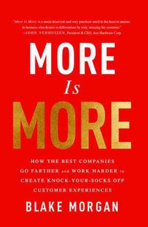 More Is More: How the Best Companies Go Farther and Work Harder to Create Knock-Your-Socks-Off Customer Experiences de Blake Morgan