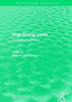 High Energy Costs: Assessing the Burden de Hans H. Landsberg