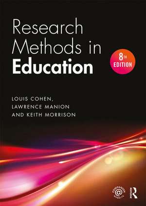 Research Methods in Education de Louis Cohen