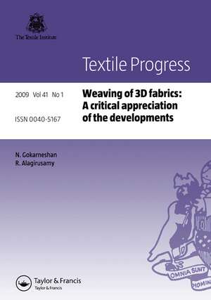 Weaving of 3D Fabrics: A Critical Appreciation of the Developments de N. Gokarneshan